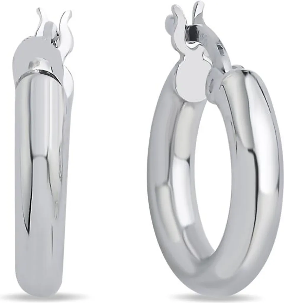 Créoles classiques 18 mm argent 925 rhodié - Finition anti-ternissement
