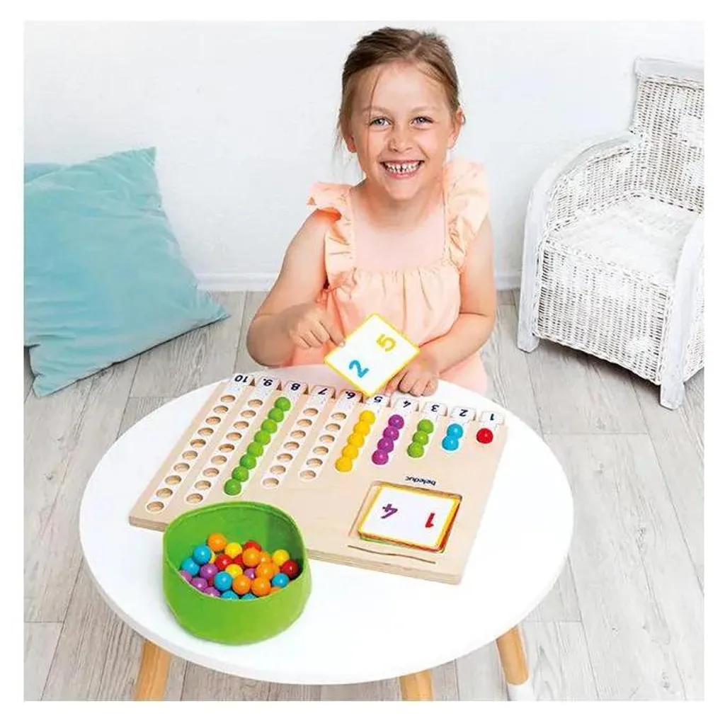 Beleduc Marbella 3 en bois - Kit de comptage avec billes et réglettes de tri