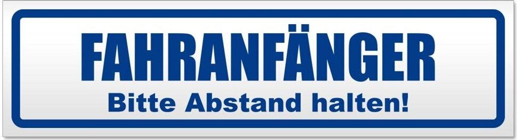 Fahranfänger. Bitte Abstand halten! - Hinweis Aufkleber Sticker für Auto, Kfz, Fahrrad, PKW, LKWVerkehrsblau - 20 x 5,3 cmFahranfänger. Bitte Ab...