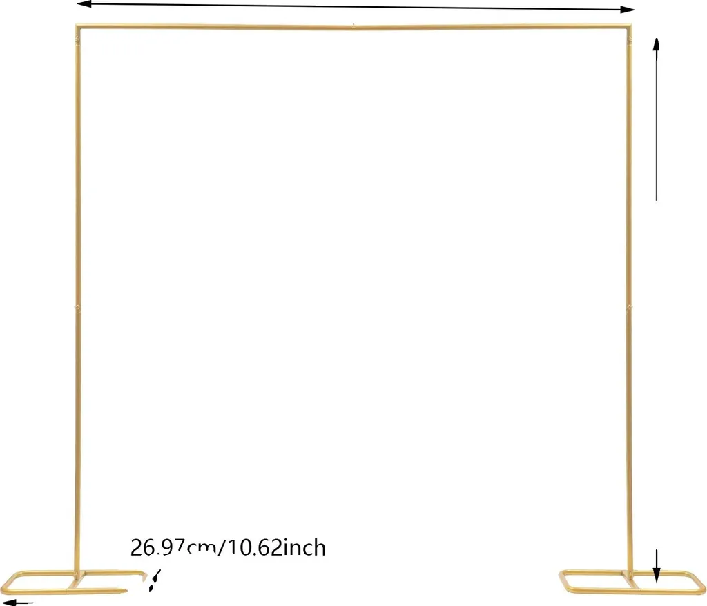 Support fleurs mariage stable doré XL rectangulaire pour centre table