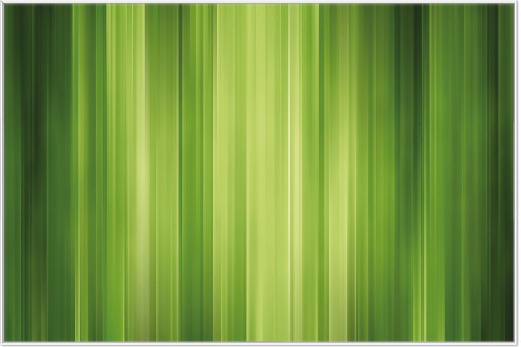 Wallario Wandbild Grün und schwarz gestreift - Abstraktes Streifenmuster, Größe: 61 x 91,50 cm, Poster mit weißem Aluminiumrahmen