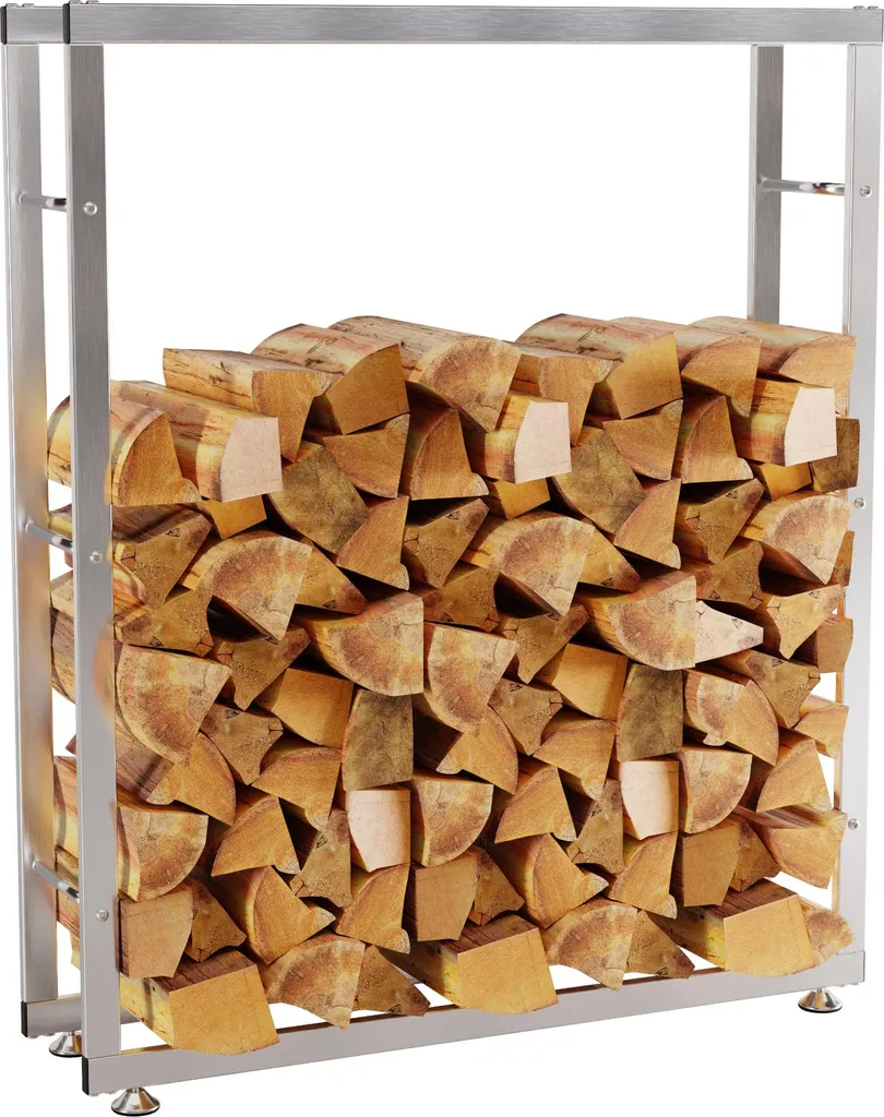 Supporto Legna Luxury CLP Keri V2 in Acciaio Inox - 150cm | Esclusivo - 12