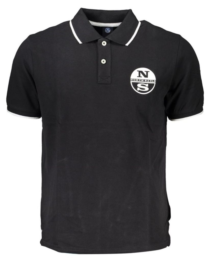 Elegantes schwarzes Herren-Poloshirt mit Kontrastdetails Produktbild 