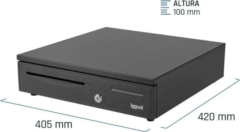 Cassetto Portamonete Iggual IRON-20 Nero 42cm - Sicurezza POS RJ11 - 2