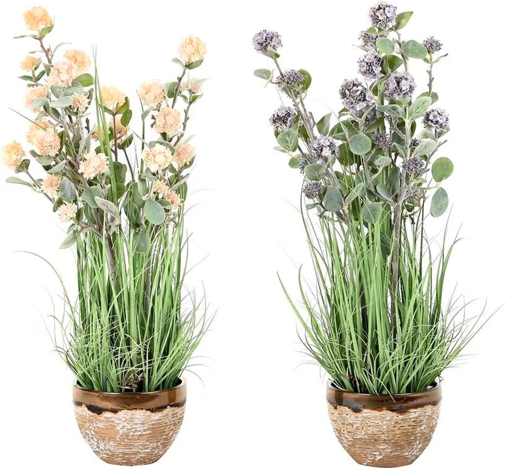 Plante artificielle haut de gamme 78 cm en métal et PVC rose - Lot de 2