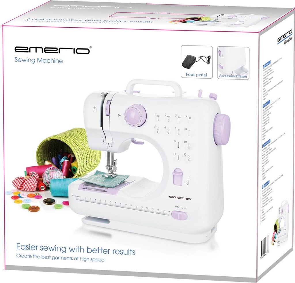 Šicí stroj Emerio 12 programů vpřed a vzad automatický. Obrázek produktu 3