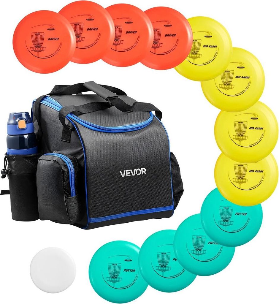 Disc Golf Set, 12 PCS Flying Discs for Beginners, Disc Golf Starter Set, with Putter, Mid-Range, Driver, Including Mini Marker, Portable Backpack, ...