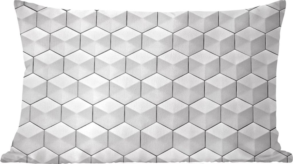MuchoWow Zierkissen Sofakissen Wohnzimmer Dekokissen 50x30 cm Hintergrund - Würfel - Grau - Wohnzimmerdekoration - Polster mit Photo