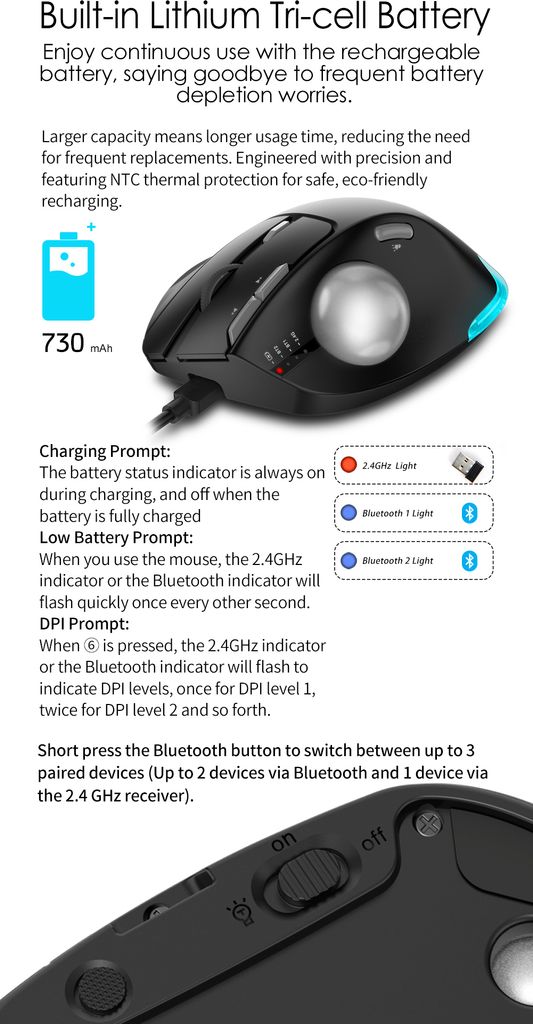 zelotes Vertikale Kabellose Maus mit Display,Bluetooth Maus mit zelotes Vertikale Kabellose Maus mit Display,Bluetooth Maus mit
