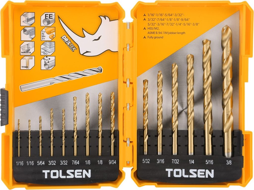 Tolsen Bohrerset HSS 15-teilig - Maxami
