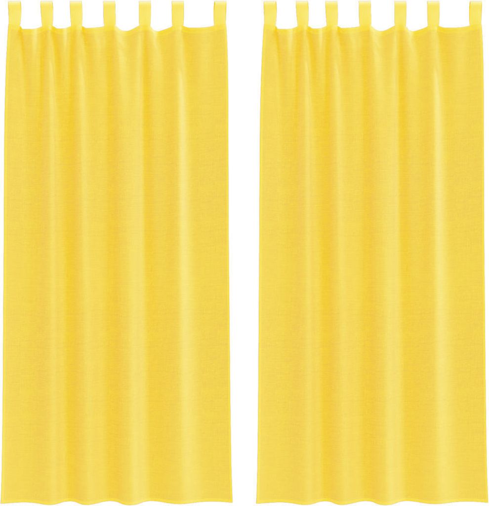 vidaXL Voile Vorhänge mit Schlaufen 2 Stk. Gelb 140x245 cm
