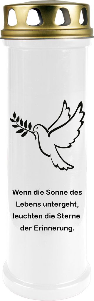 HS Candle 5er Pack Grabkerzen mit Motiv, Grablicht mit Brenndauer von ca. 4 Tage, Motiv: Taube, in vielen weiteren Varianten
