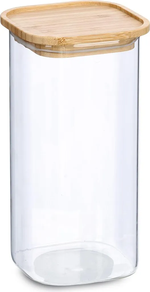 Barattolo Professionale Borosilicato 1.6L | Chiusura Ermetica Bambù