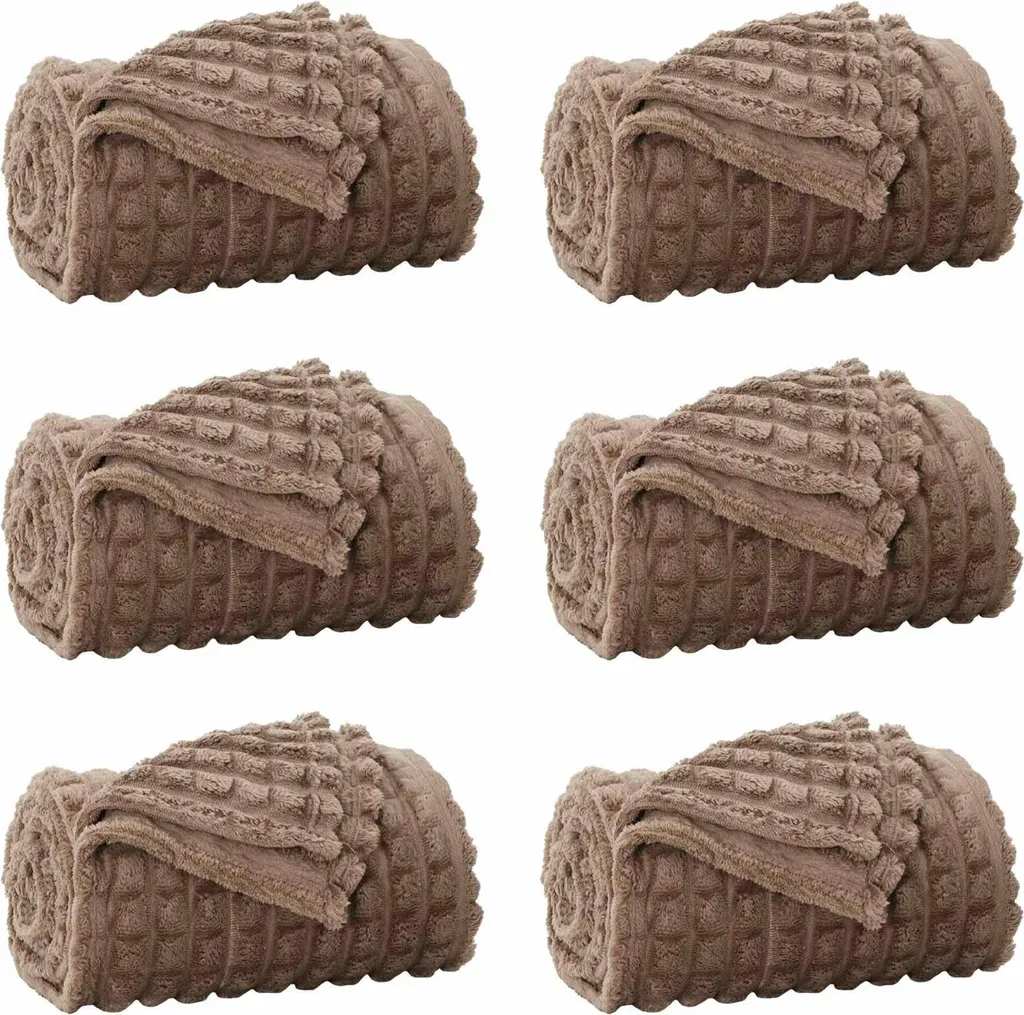 Set 6 Plaid Pile Cammello 150x130 vidaXL | Arredo Casa e Comfort
