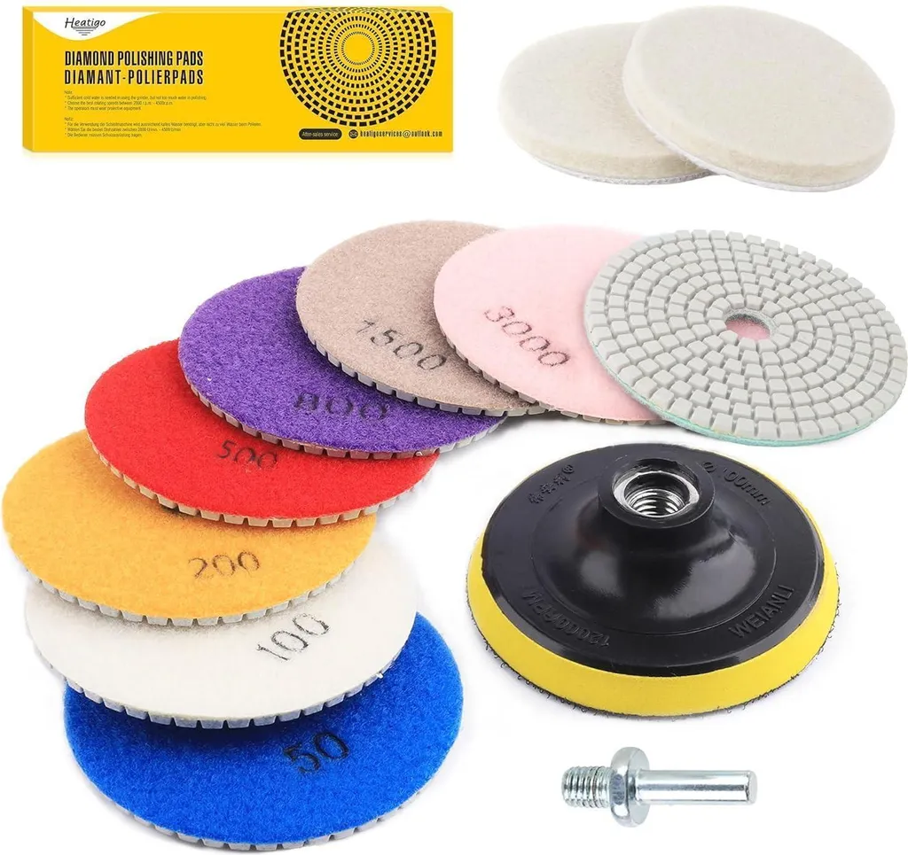 Kit polissage diamant 100mm haute densité - Finition professionnelle granit