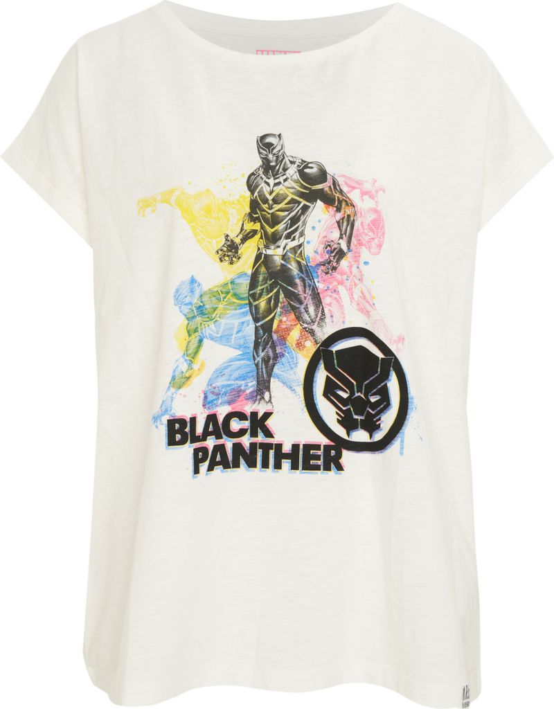Recovered T-Shirt Black Panther mit coolem Black Panther-Print White M