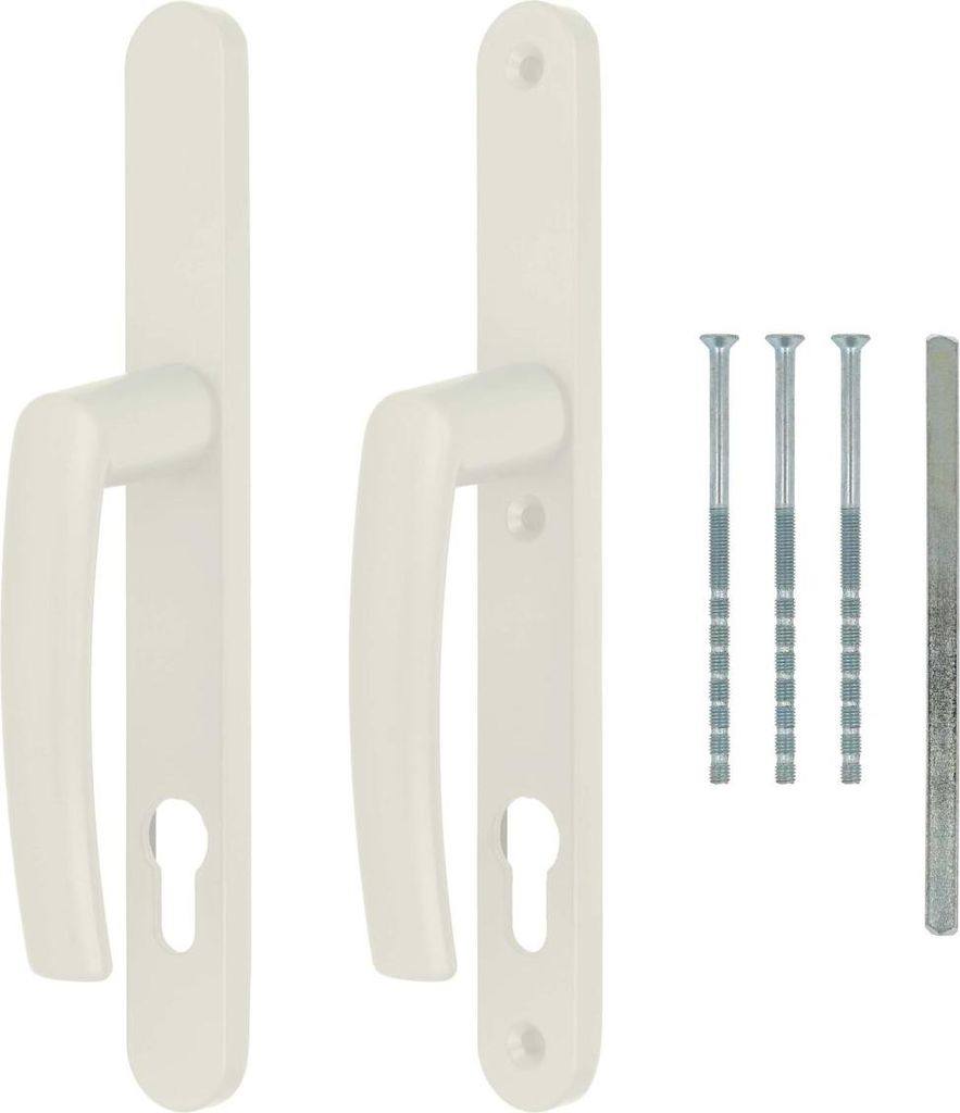 Türgriff / Türdrücker / Türklinke / Drückergarnitur DHS 92mm (Schildbreite 28mm) - Creme RAL 9001