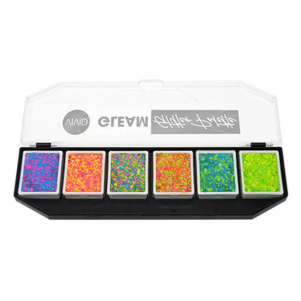 Palette paillettes crèmes UV : fini les chutes de maquillage fluo
