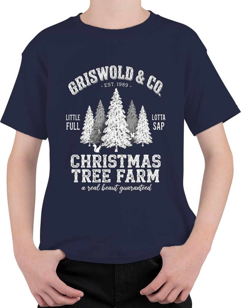 Christmas Tree Farm Griswold Est 1989 Weihnachtsbaumfarm Familie Uni Kinder T-Shirt, Navy, 140