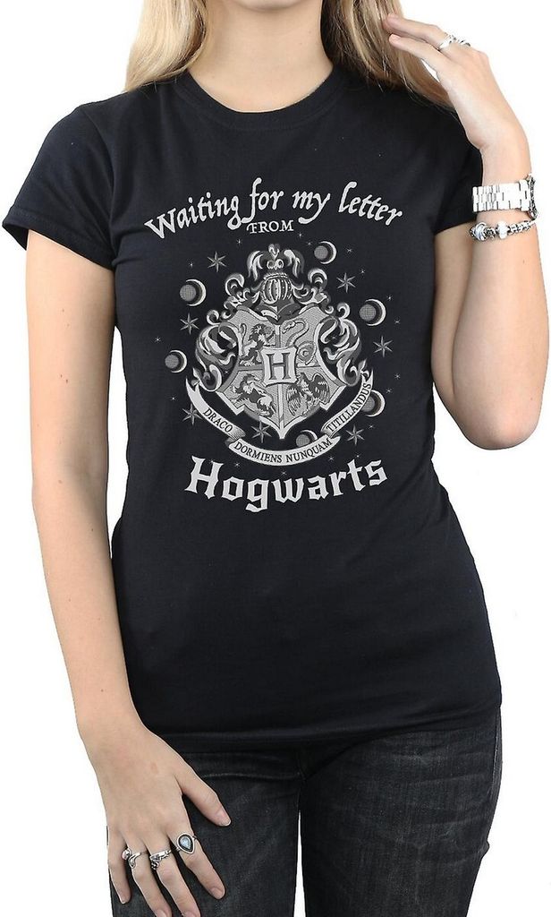 Harry Potter - "Waiting For My Letter" T-Shirt für Damen BI866 (XXL) (Schwarz)
