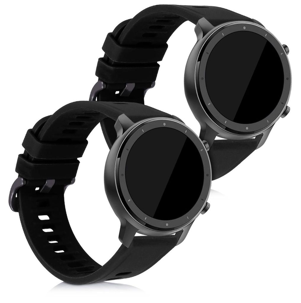 kwmobile 2x Uhrenarmband für Huami Amazfit GTR (47mm) / GTR 2 / GTR 2e / GTR3 / GTR 3 Pro Armband - Fitnesstracker Band Set aus TPU Silikon -