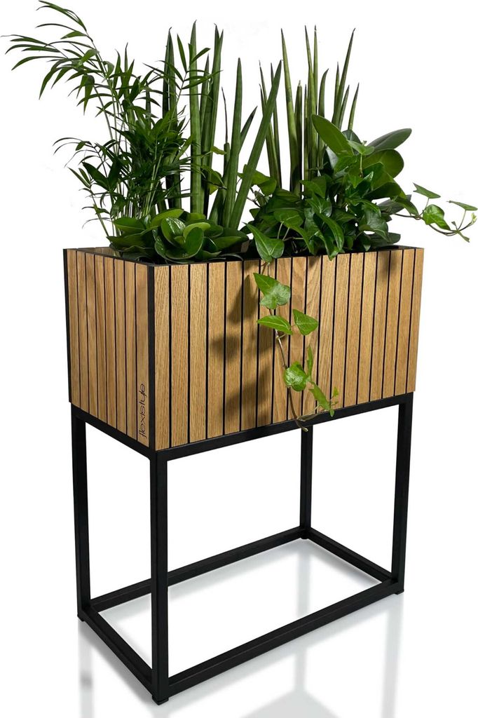 Blumenbeet quadratisch LOFT FIORINO Latten 42x22x50 cm