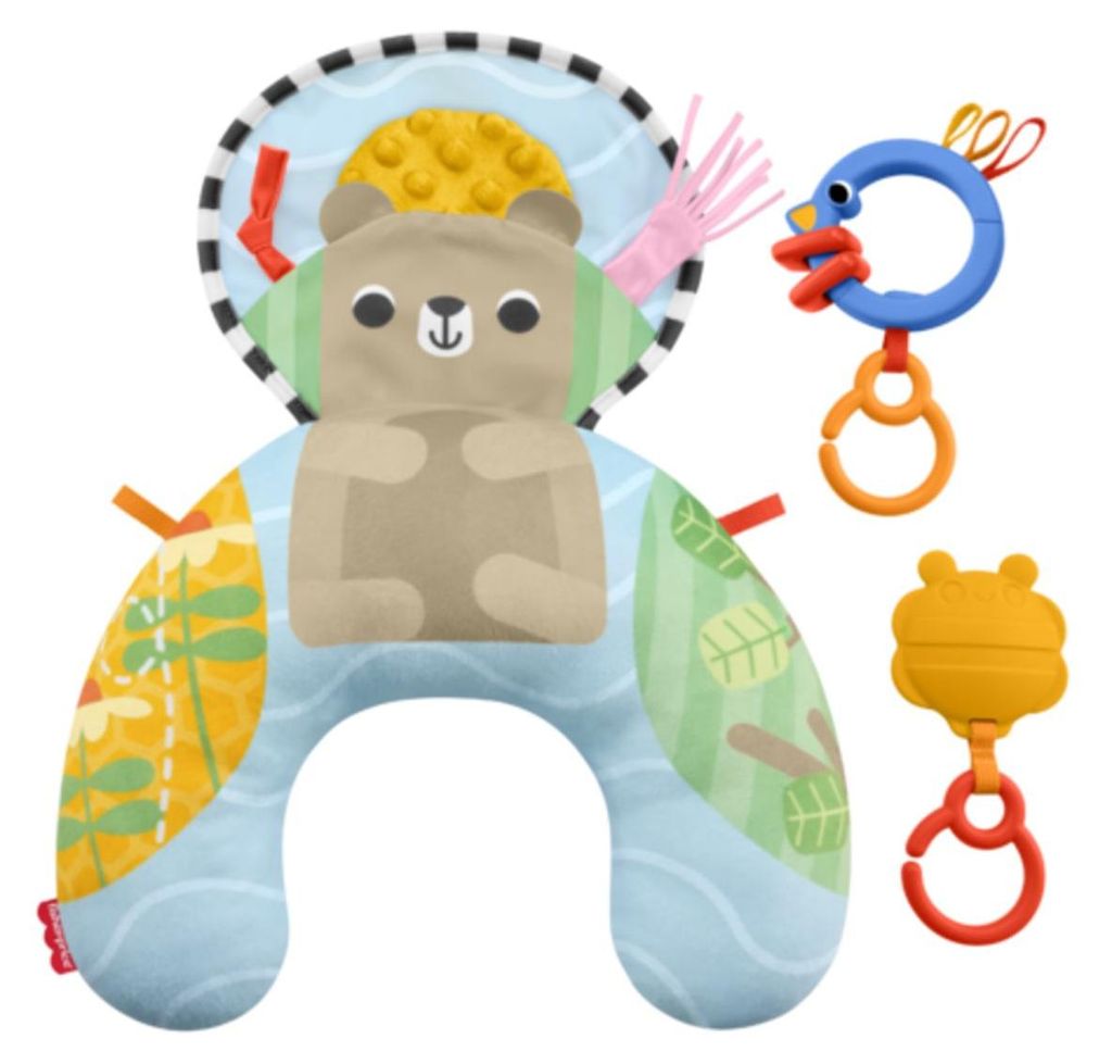 Fisher-Price sensorische Abenteuer in Bauchlage Stütz-Spielkissen für Neugeborene mit Beißring und Rassel Babyspielzeug, Stoff, Kunststoff, Mehr...