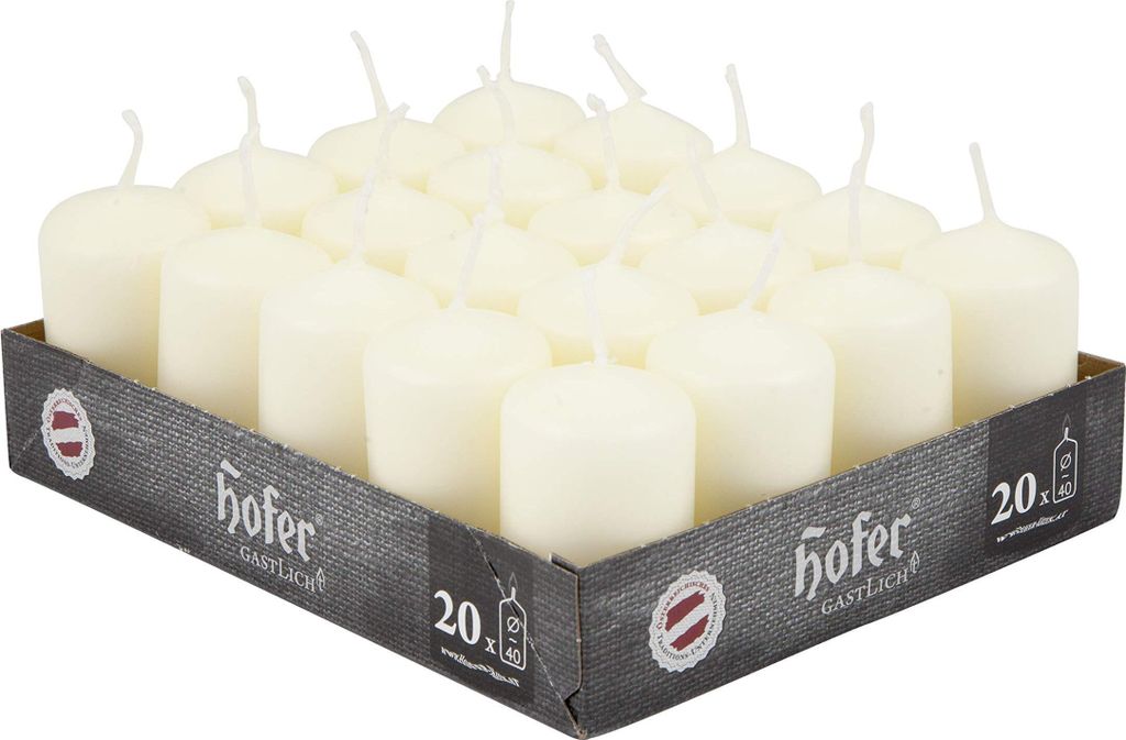Hofer Sloupové svíčky - Ivory - 4 x 7 cm - Dlouhá doba Obrázek produktu 5
