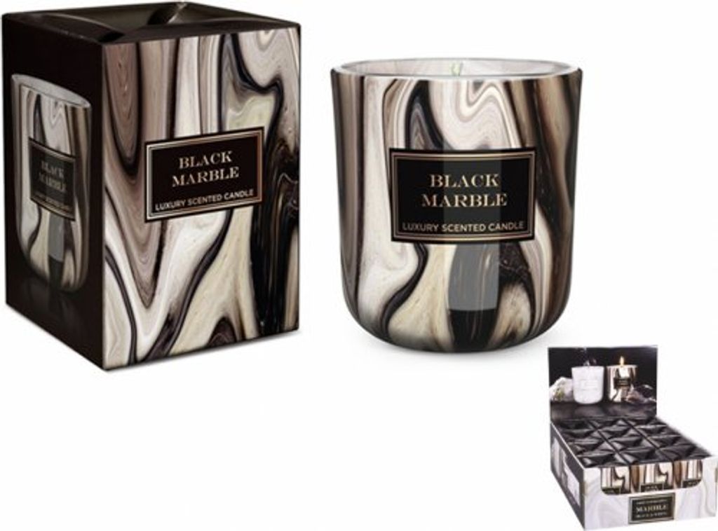 GiftyCity Duftkerze 150 g Schwarzer Marmor Produktbild 