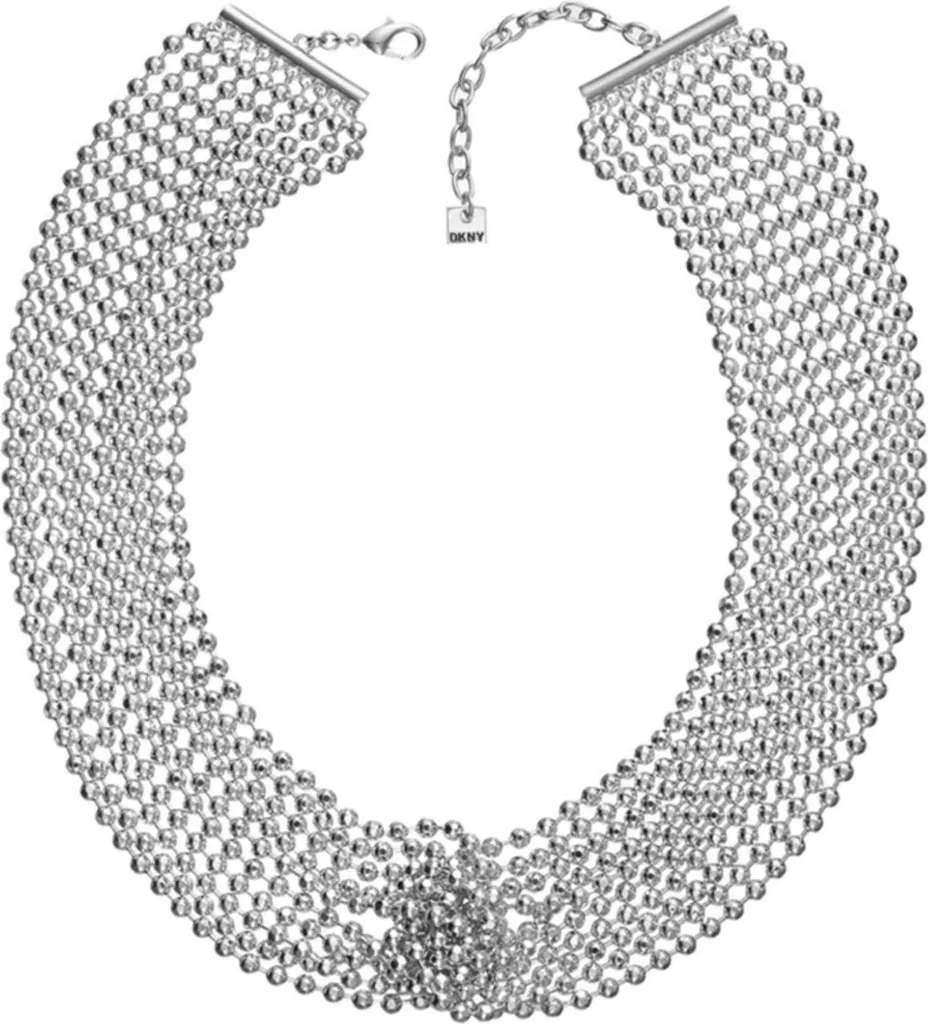 Bijoux DKNY 5520067 : Bracelet en Maille Fine Argentée et Acier Pur