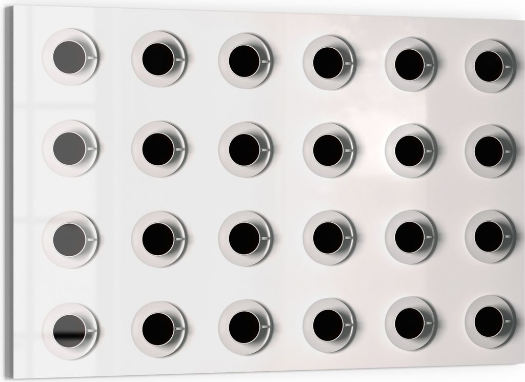 DEQORI Magnettafel Glas 60x40 cm 'Kaffeesinfonie' beschreibbar Whiteboard Pinnwand Küche