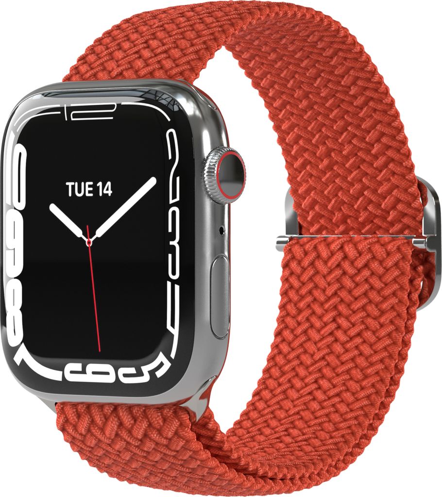 EAZY CASE Apple Watch Armband Wristband 44mm/45mm/49mm verstellbares Ersatzarmband aus Stoff, iWatch Serie in Orange