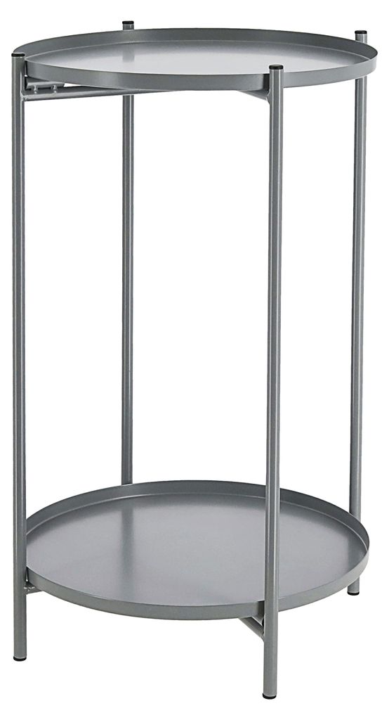 Beistelltisch 'Double' grau Eisen 28x48cm 2 Ablagen Produktbild 