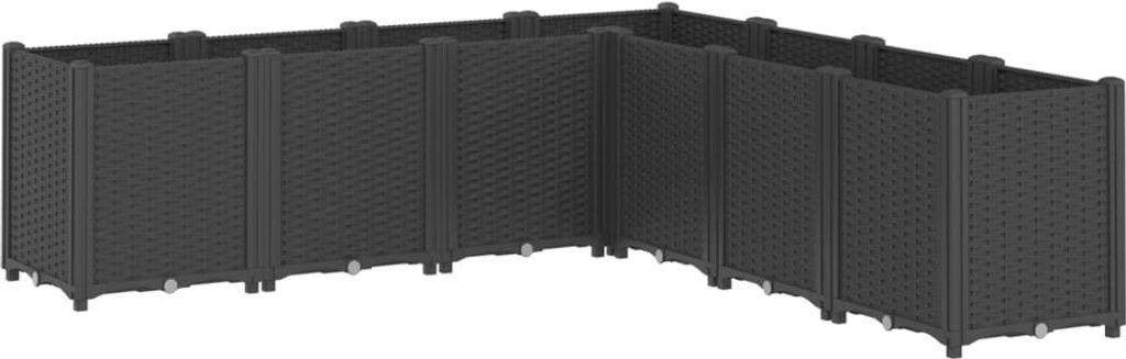 vidaXL Pflanzkübel Schwarz 160x160x53 cm PP