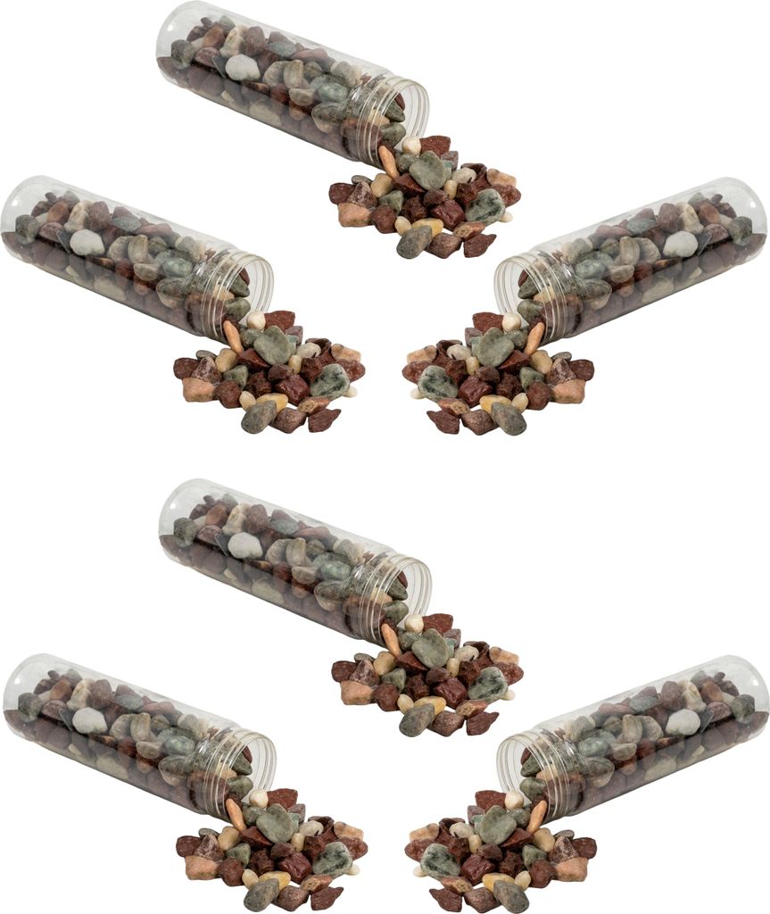 Deko Steine bunt rötlich 1-2cm 1kg - 6 Stück Garten Dekoration Basteln Vase Streudeko Kiesel
