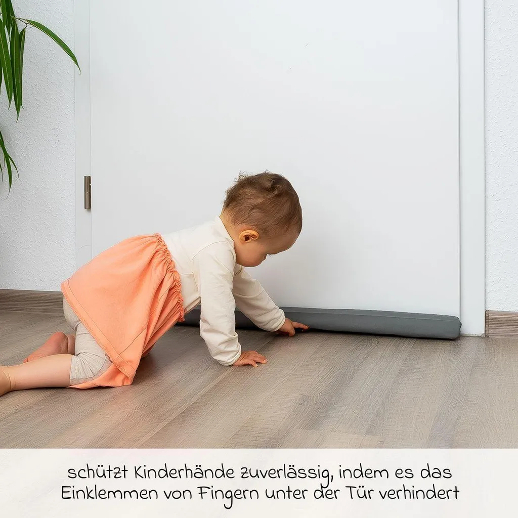 Éviter doigts coincés sous porte : fente au sol anti-pincement Reer blanc