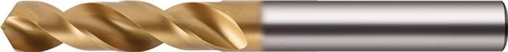 Punta elicoidale DIN 1897 tipo UNI Ø nominale 6,2 mm HSS-Co TiN gambo diritto extra corto