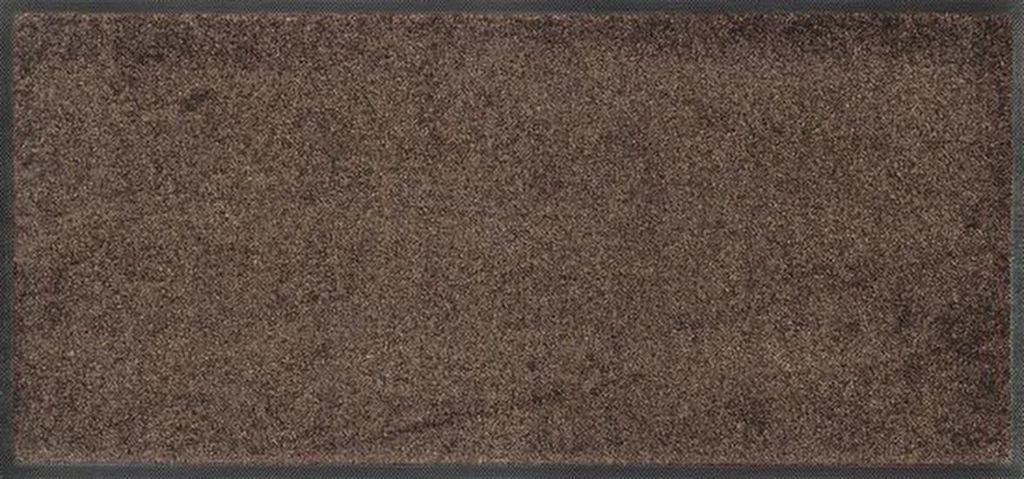 Unyqoos Waschbare braune Fußmatte für drinnen und draußen sowie rutschfest, braun, 35*75 cm