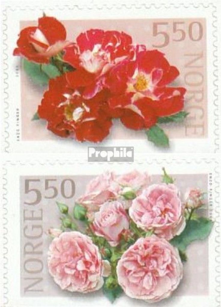 Briefmarken Norwegen 2001 Mi 1392Du-1393Du (kompl.Ausg.) postfrisch Rosen