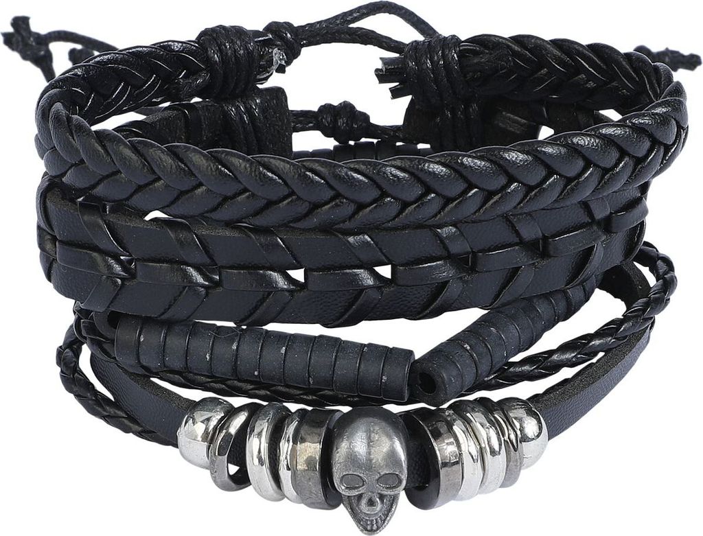 Rock Rebel by EMP Uni schwarzes Armbandset aus vier Armbändern Standard