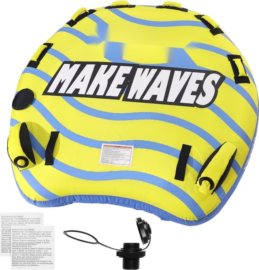 Aufblasbarer Schleppschlauch für 1-3 Fahrer mit Stoßfängerflossen - Wassersport-Schleppschläuche bis 510 lbs - Bootfahren mit Vollnylon-Überzu...
