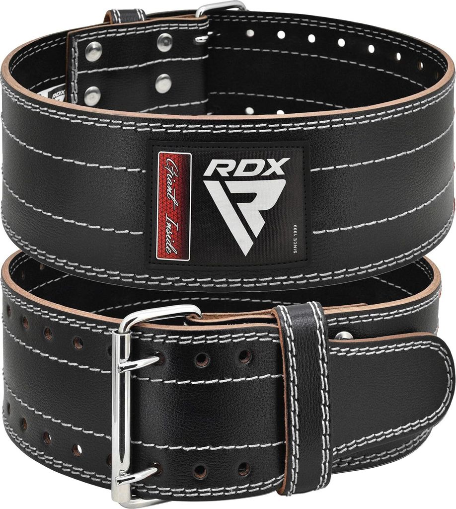 RDX Gym Gürtel, Gewichthebergürtel, 6mm Leder, Bodybuilding Krafttraining Übung Fitness Workout Kniebeugen Kreuzheben