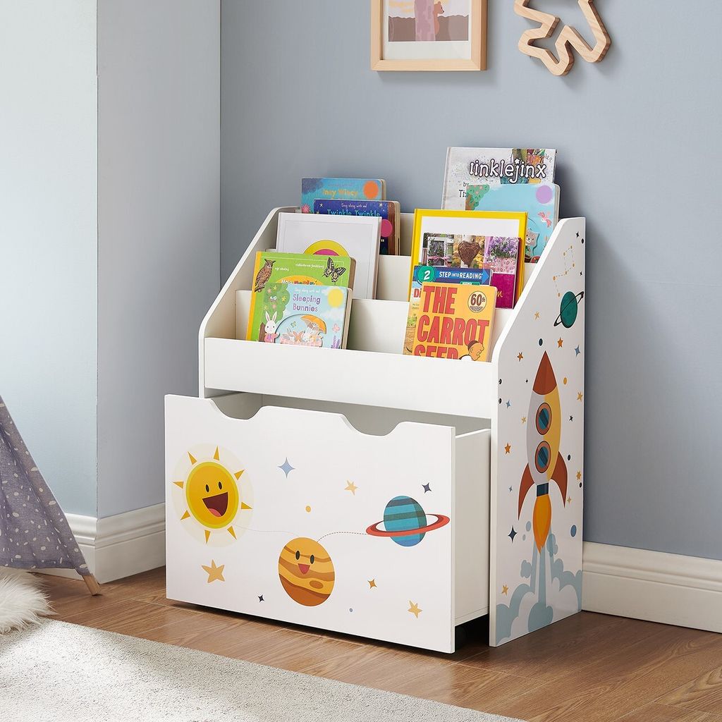 SONGMICS Kinderregal mit 3 Fächern, Spielzeugkiste mit Produktbild 3