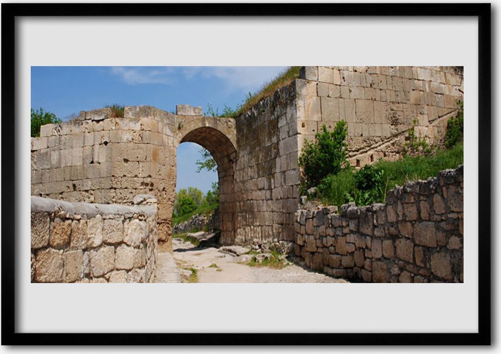 Bild 100x70 MDF-Rahmen Wandkunst Architektur Bauwerk Ruine