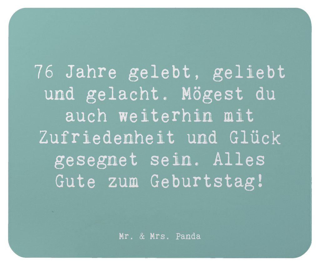 Mr. & Mrs. Panda Mauspad Spruch 76. Geburtstag - Meeresbrise - Geschenk, Happy Birthday, Mousepad, liebevolle Momente, Geburtstagsgeschenk, laptop,...