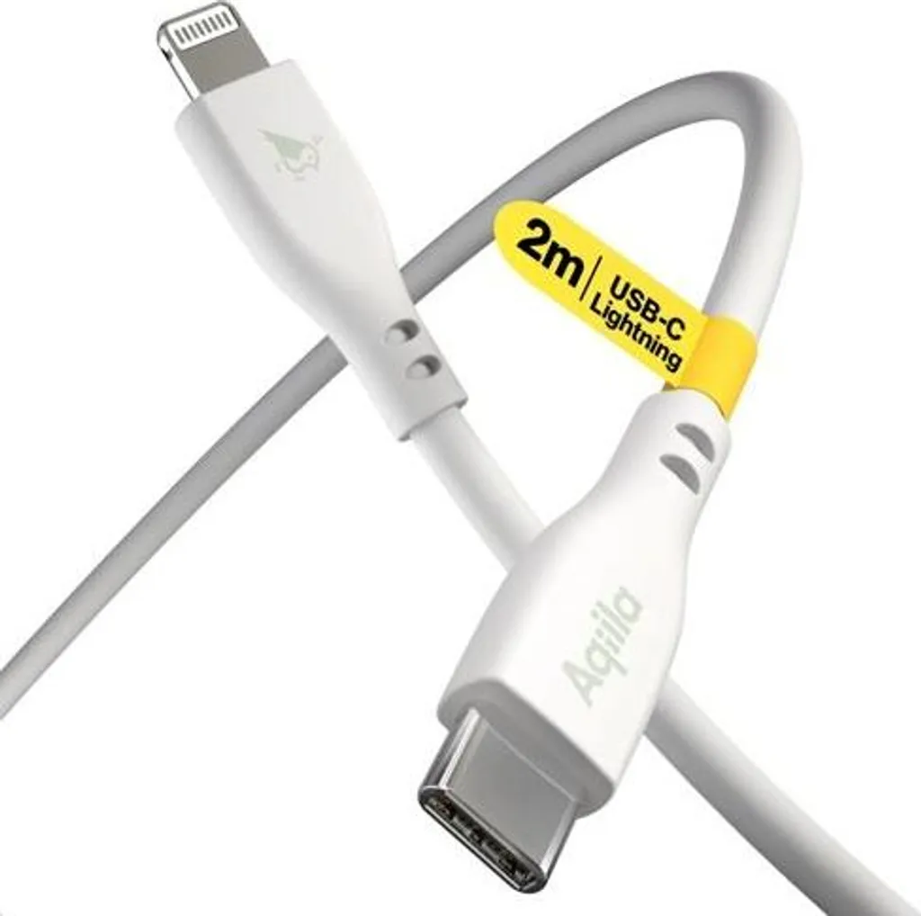 Câble USB-C Lightning Aqiila 30W 2m en silicone résistant et flexible