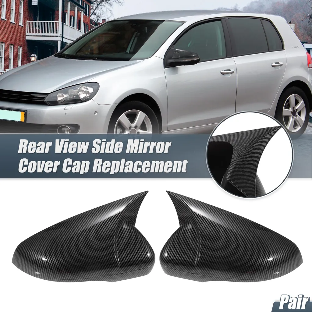 Kit décoration de rétroviseurs pour Volkswagen Golf 6 look carbone noir