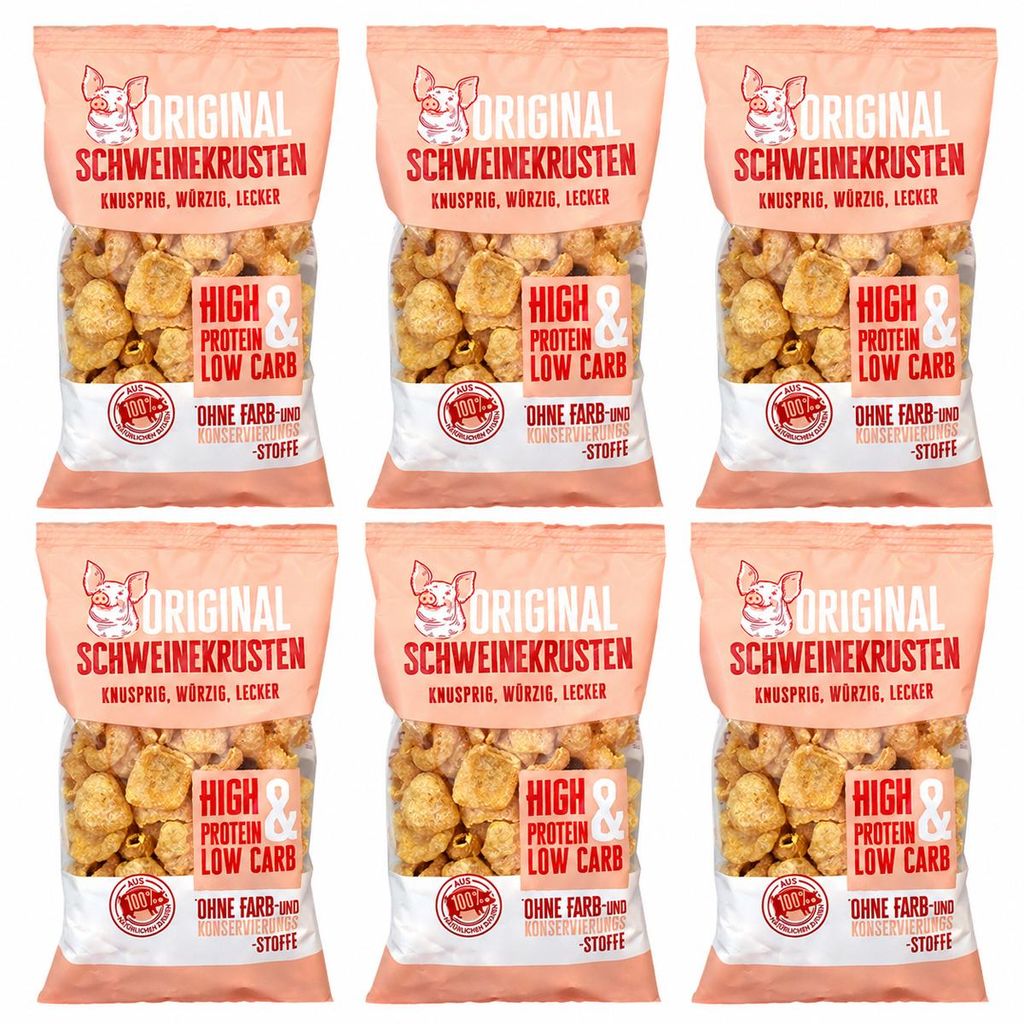 Chrupiące skórki wieprzowe, 100g, opakowanie zawierające 6 Zdjęcie produktu 