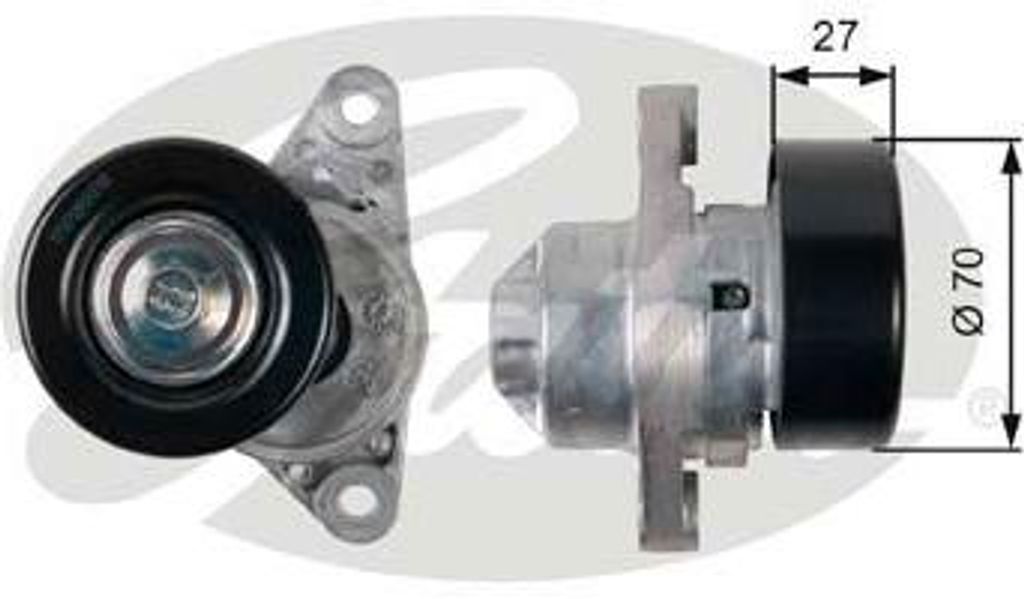 GATES T38273 Riemenspanner, Keilrippenriemen OE 96498019 kompatibel mit Tosca, Epica