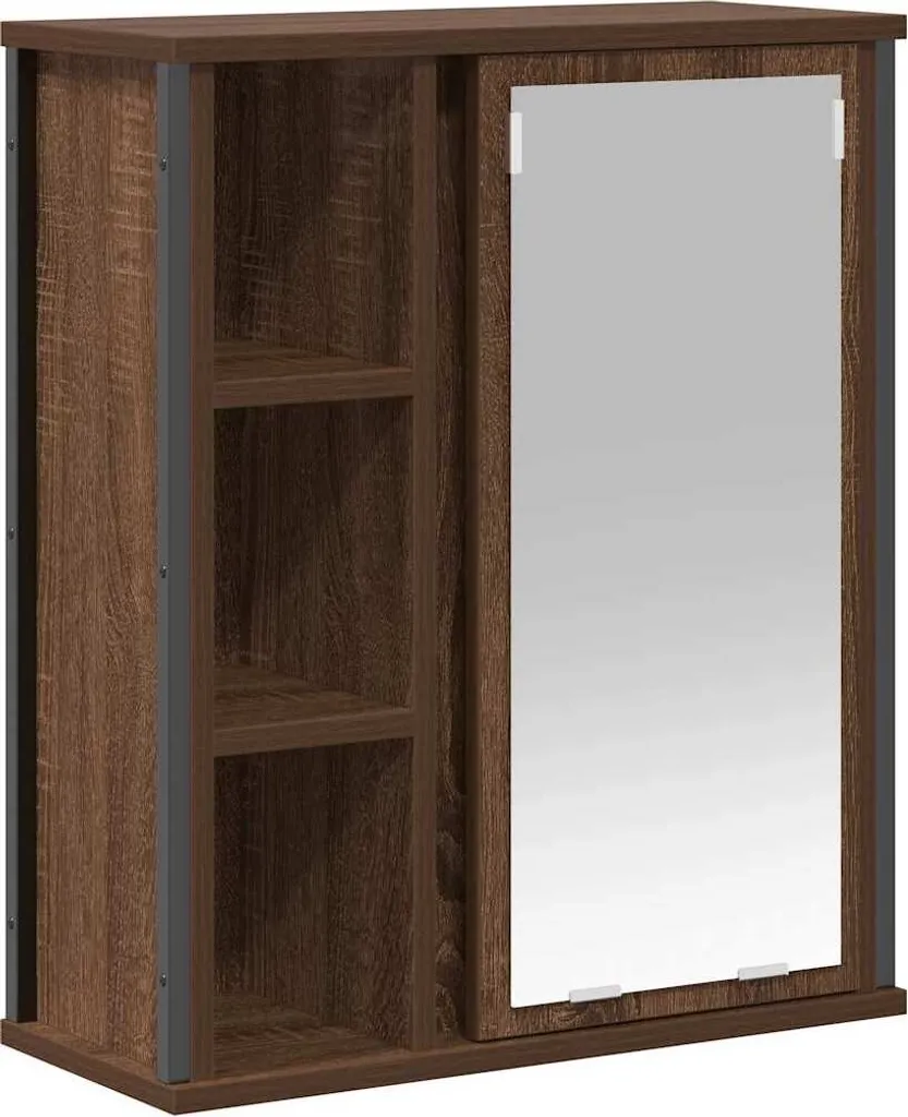Armoire murale miroir pour petite salle de bain chêne brun 50x21x60 cm